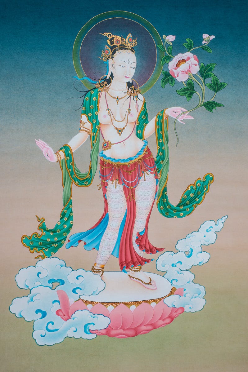 White Tara in Standing Posture (Fine Art Print) - IOE ~ Dakini As Art