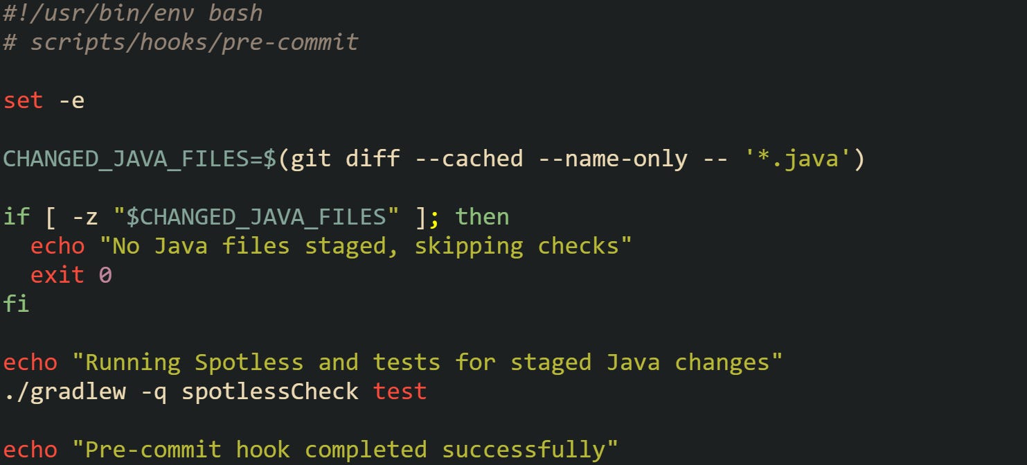 Git Hooks and Quality Gates for Spring Boot Repositories