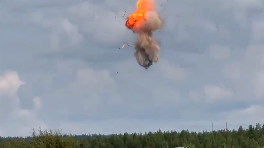 The aftermath of the successful interception of a Ukrainian strike drone in Russia's northern Murmansk region The aftermath of the successful interception of a Ukrainian strike drone in Russia's northern Murmansk region