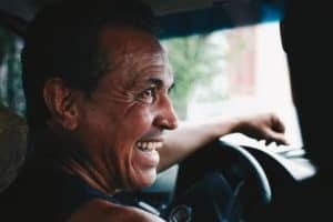 Man in car