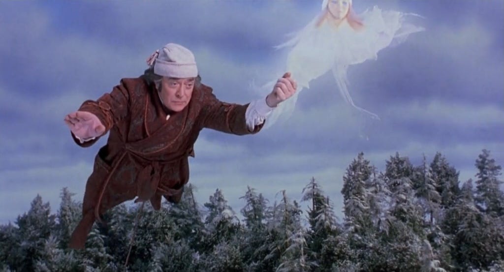 Scrooge and Ghost of Christmas Past
