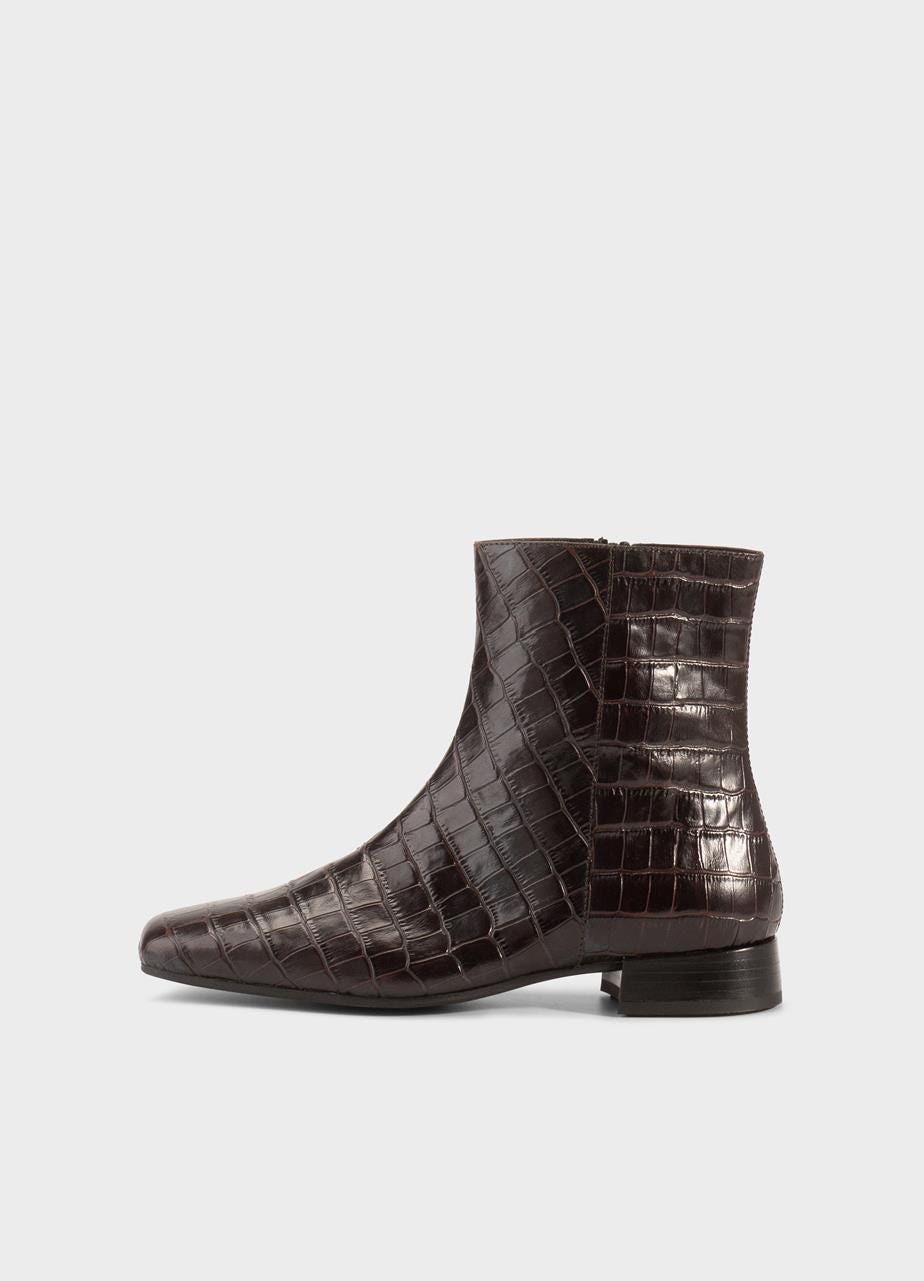 Mona boots Brown embossed leather