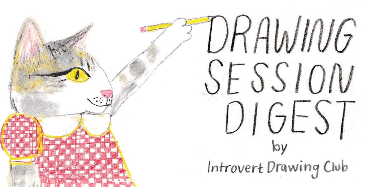 cat in a red checkerboard dress writing Drawing session digest, illustration by Beth Spencer cat in a red checkerboard dress writing Drawing session digest, illustration by Beth Spencer