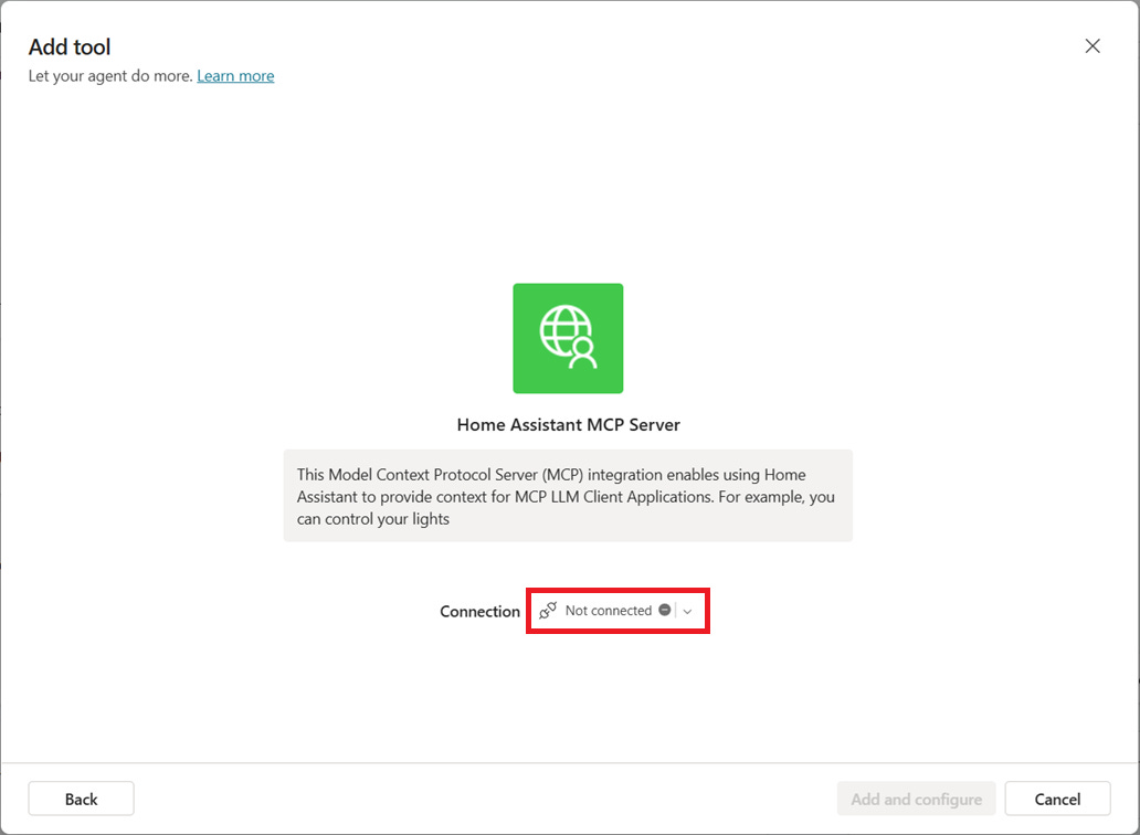 How to setup the Home Assistant MCP Server in Copilot Studio