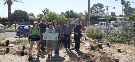 A collaborative community project envisioned and organized by Robin Motzer. Team members include Gillian Paine Murietta, Community Gardens of Tucson, Keith Lierman, Tucson Organic Gardeners, and volunteers, businesses and the City of Tucson Parks and Rec.