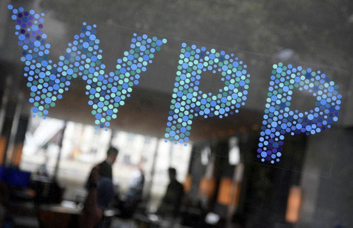 WPP logo on a window.
