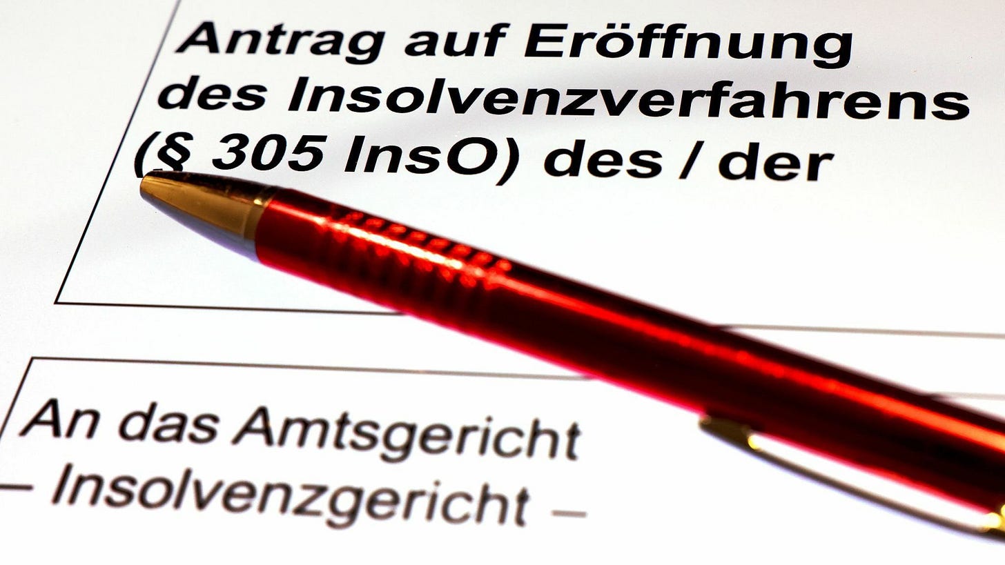 Firmenpleiten auf 21-Jahres-Hoch: 4.996 Insolvenzen in einem Quartal Firmenpleiten auf 21-Jahres-Hoch: 4.996 Insolvenzen in einem Quartal