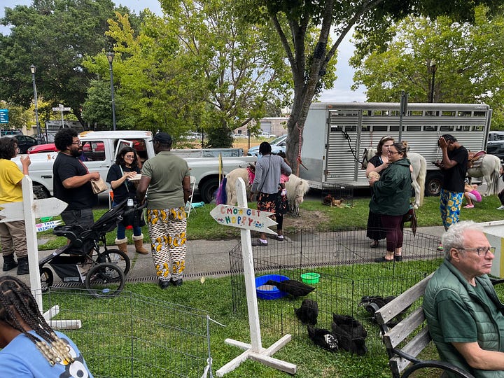 Farmer booths, petting zoo, music and Greek food