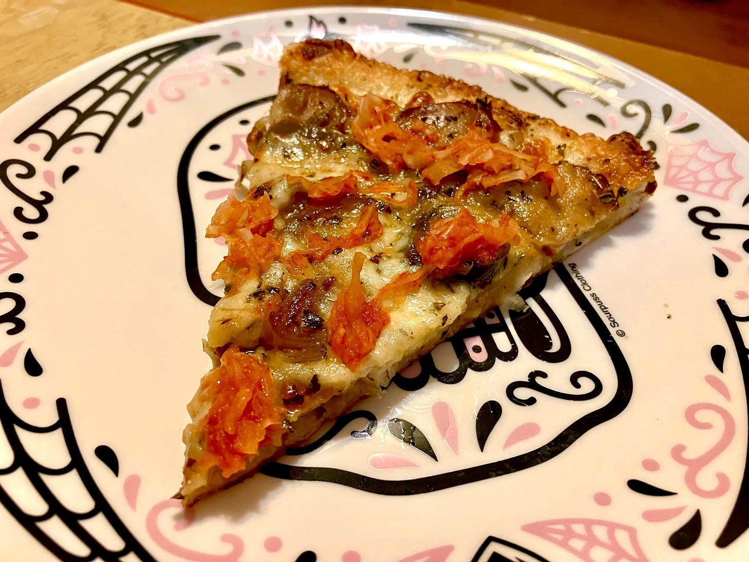 May be an image of pizza and text