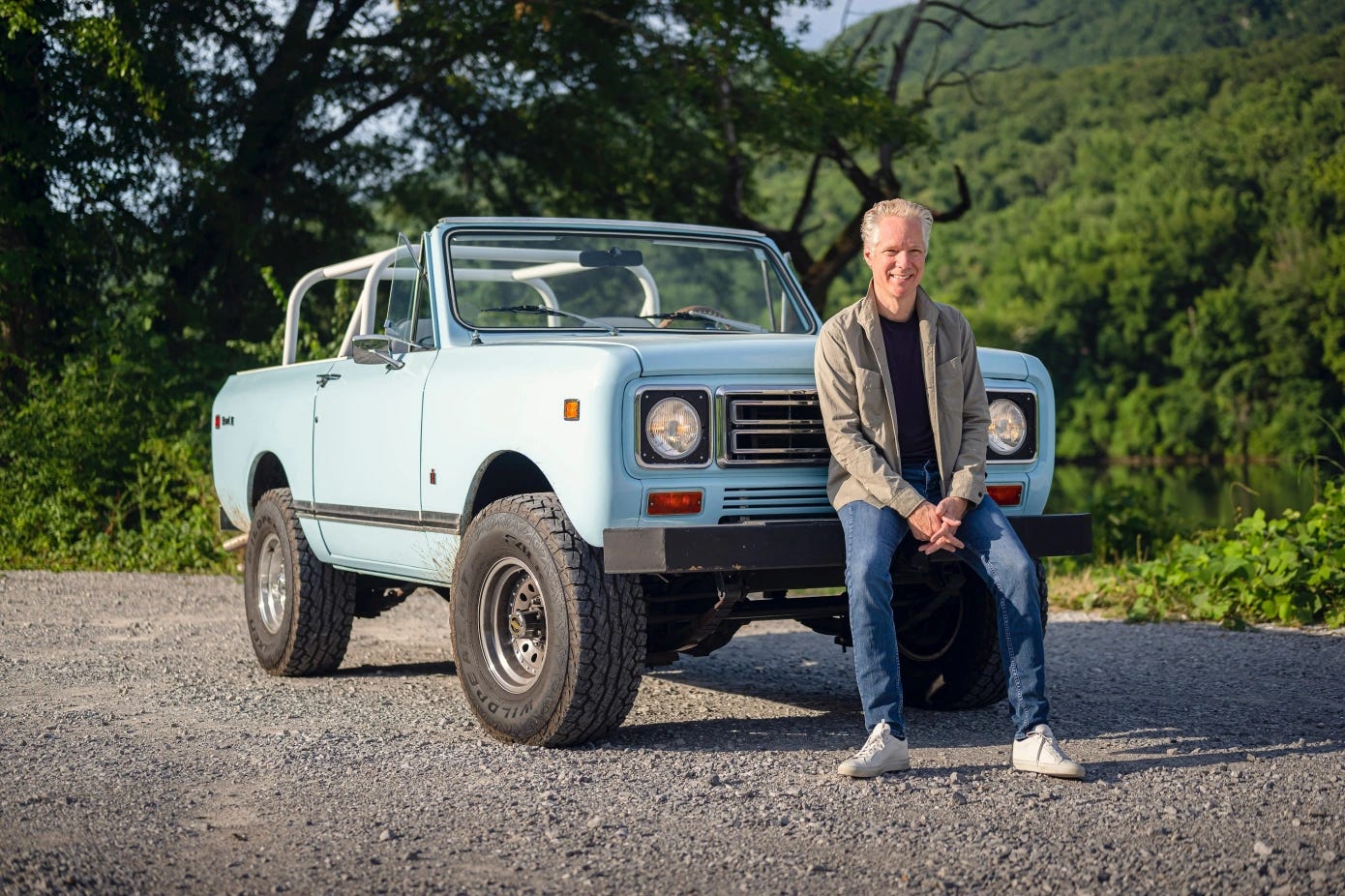 Scott Keogh in front of a Scout II.
