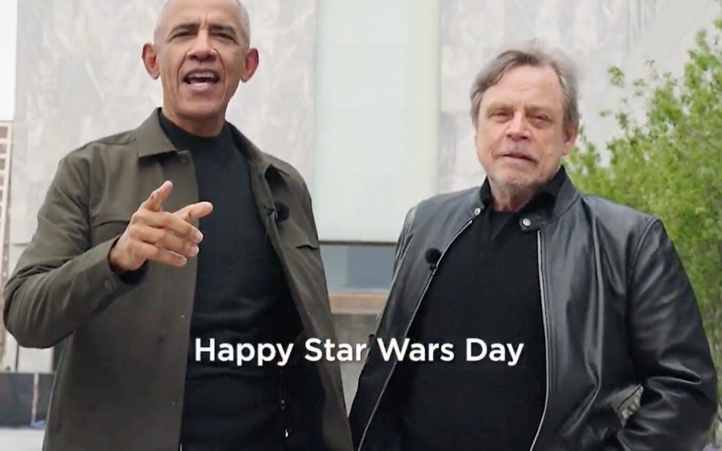 Obama and Mark Hamill Film May the 4th Promo for Presidential Center as Star Wars Fandom Fractures