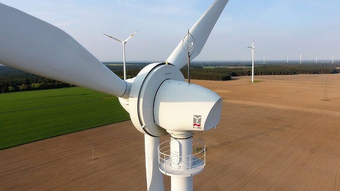 Enercon E-40 wind turbine from the air, Dji Phantom 4 drone - YouTube