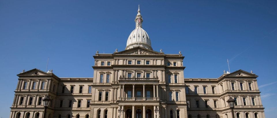 The Michigan State Capitol building is seen on September 19, 2024 in Lansing, Michigan.