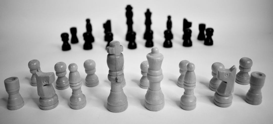 white and black chess piece
