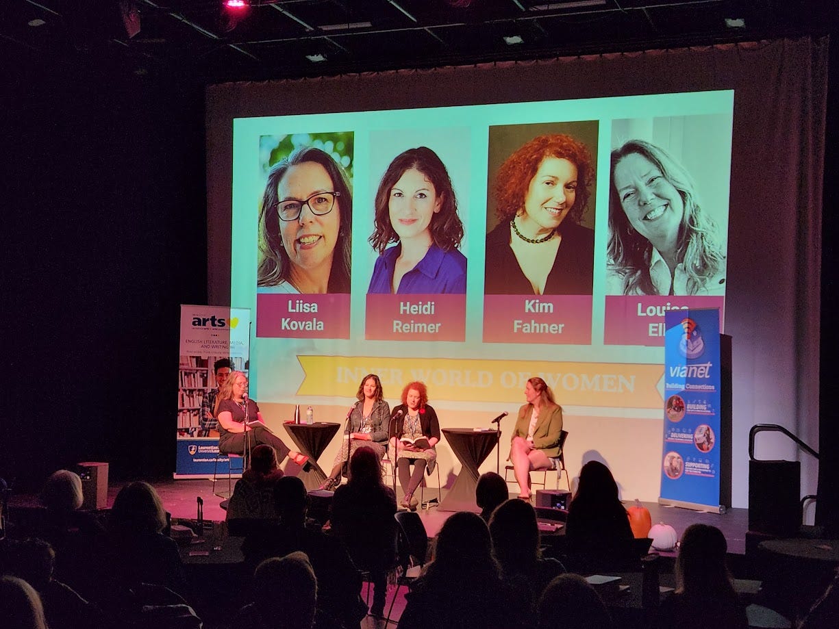 The Inner World of Women with Kim Fahner, Heidi Reimer, and Louise Ells. Moderated by Liisa Kovala.