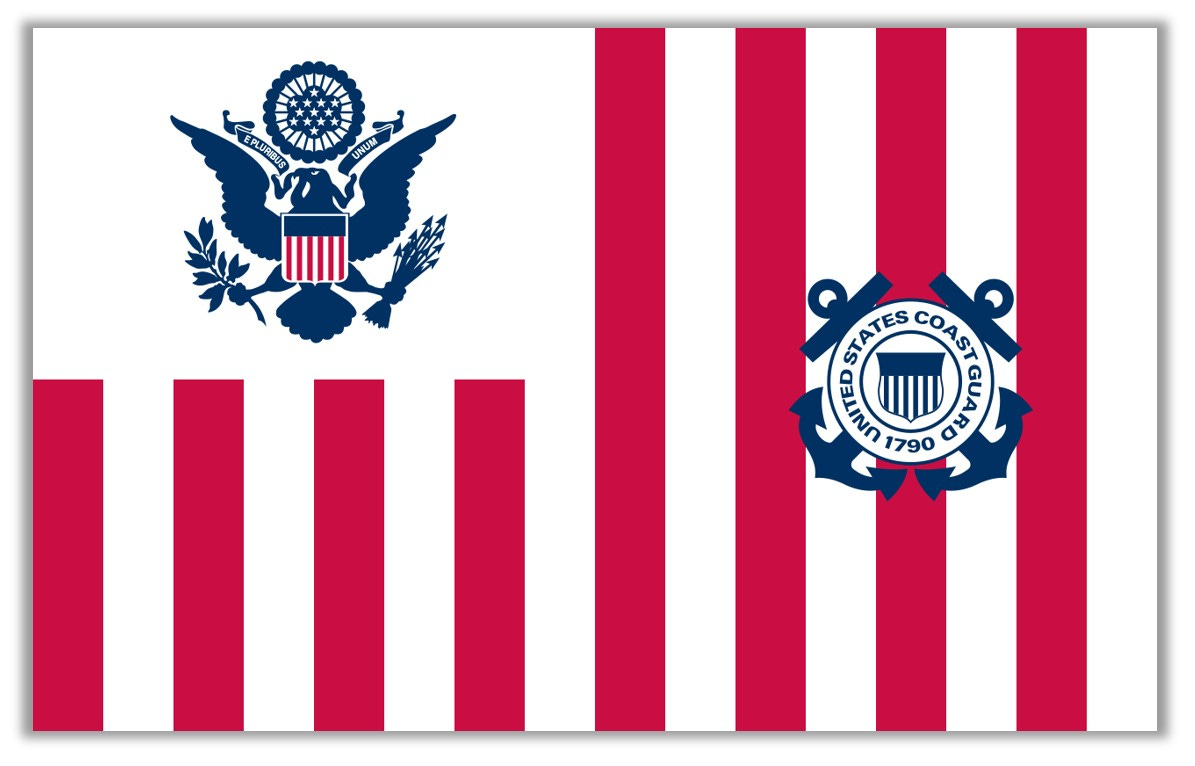 U.S. Coast Guard Ensign, which is flown from its ships.