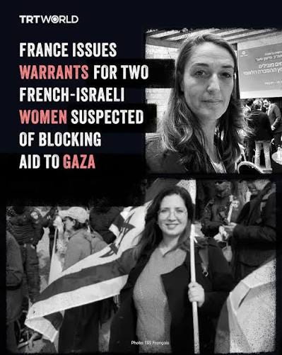 French authorities have issued warrants for two Franco-Israeli nationals for “complicity in genocide” over accusations that they attempted to block humanitarian aid from entering Gaza, a legal source has said. The warrants French authorities have issued warrants for two Franco-Israeli nationals for “complicity in genocide” over accusations that they attempted to block humanitarian aid from entering Gaza, a legal source has said. The warrants