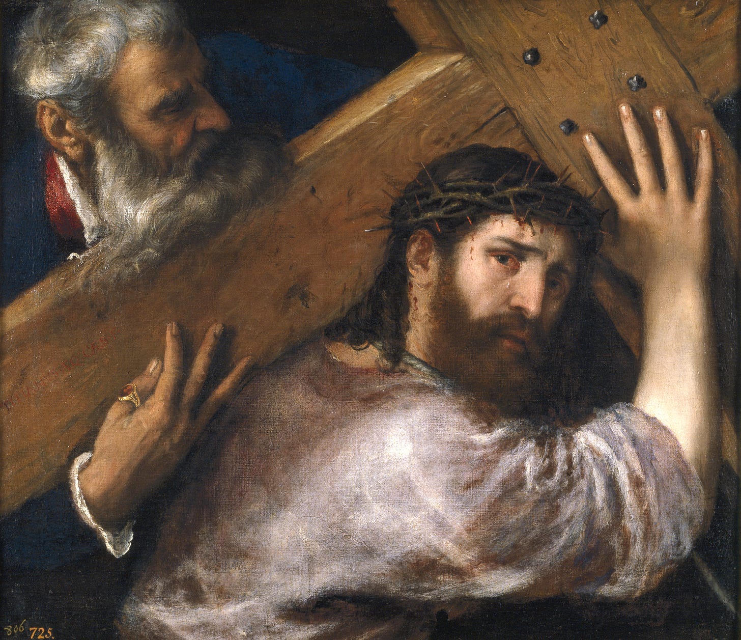 File:Titian, Christ Carrying the Cross. Oil on canvas, 67 x 77 cm, c. 1565. Madrid, Museo Nacional del Prado.jpg - Wikimedia Commons File:Titian, Christ Carrying the Cross. Oil on canvas, 67 x 77 cm, c. 1565. Madrid, Museo Nacional del Prado.jpg - Wikimedia Commons