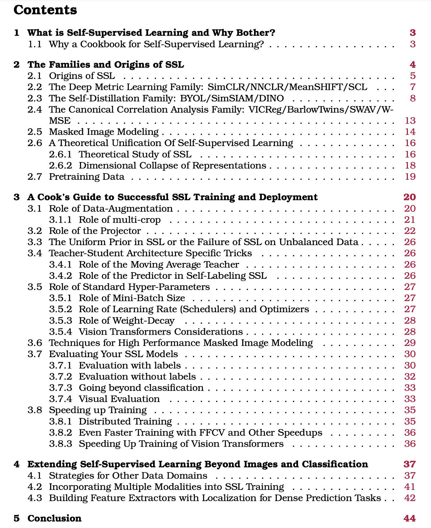 Table of contents