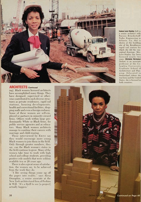 June 1984 Issue, Ebony Magazine via Smithsonian Institution Norma Merrick Sklarek Archival Collection. Shown on In Corso Studio, a vintage furniture platform in Toronto.