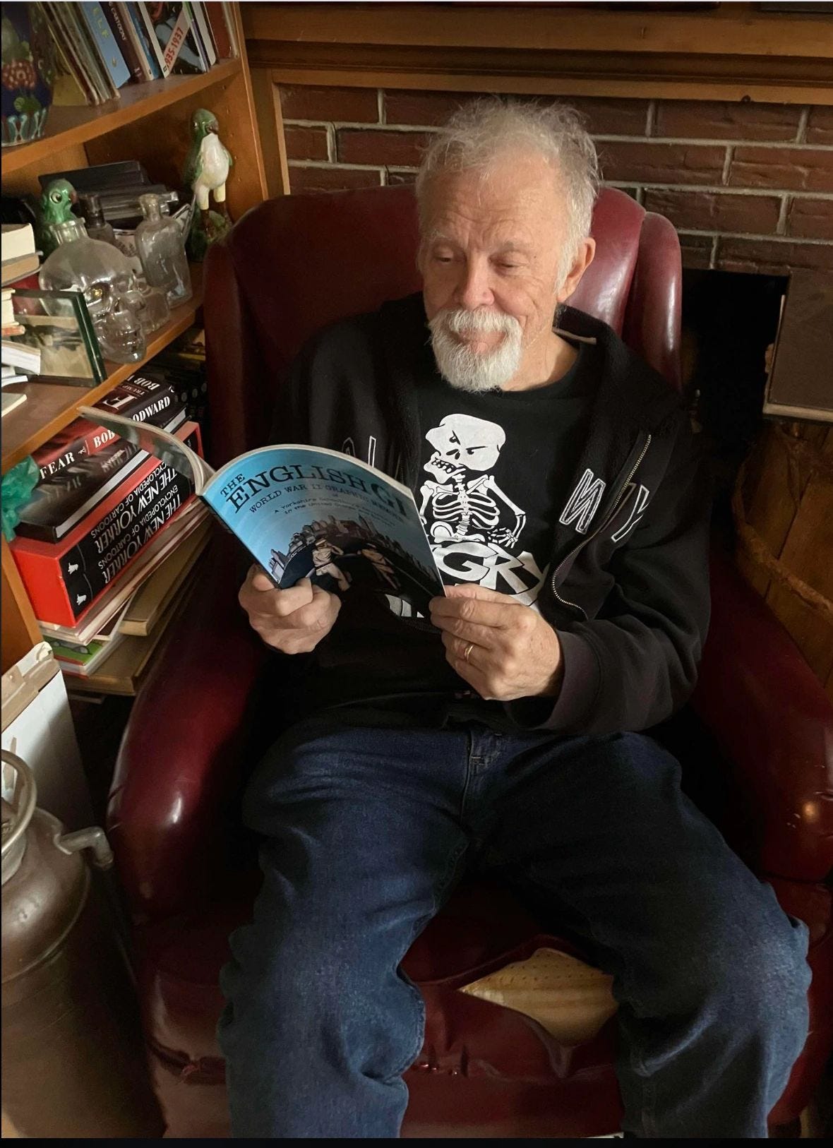 Rick Parker reading Jonathan Sandler’s graphic memoir The English GI — the World War II story of Sandler’s grandfather — from his home in Maine.
