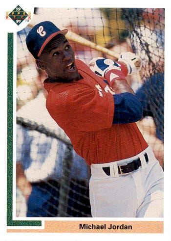 1991 Upper Deck Michael Jordan Baseball Card Sewed Confusion