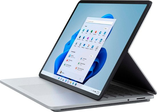 Front Zoom. Microsoft - Surface Laptop Studio – 14.4” Touch Screen – Intel Core i5 -16GB Memory – 256GB SSD - Platinum.