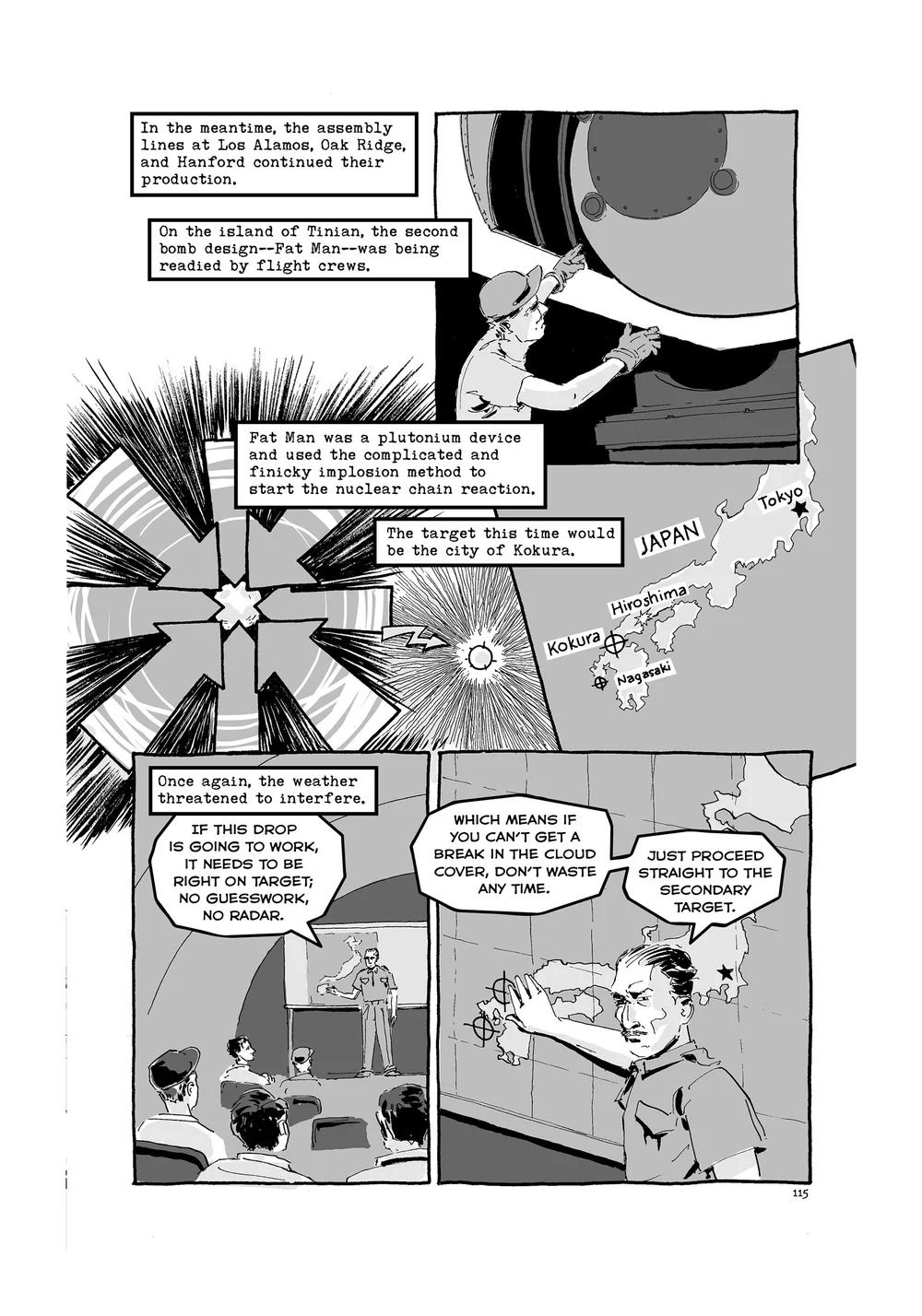 Page from Trinity: A Graphic History of the First Atomic Bomb by Jonathan Fetter-Vorm. Courtesy of Jonathan Fetter-Vorm.