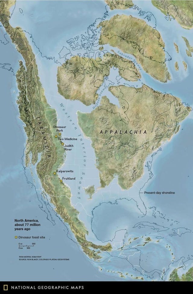 r/MapPorn - North America 77 million years ago