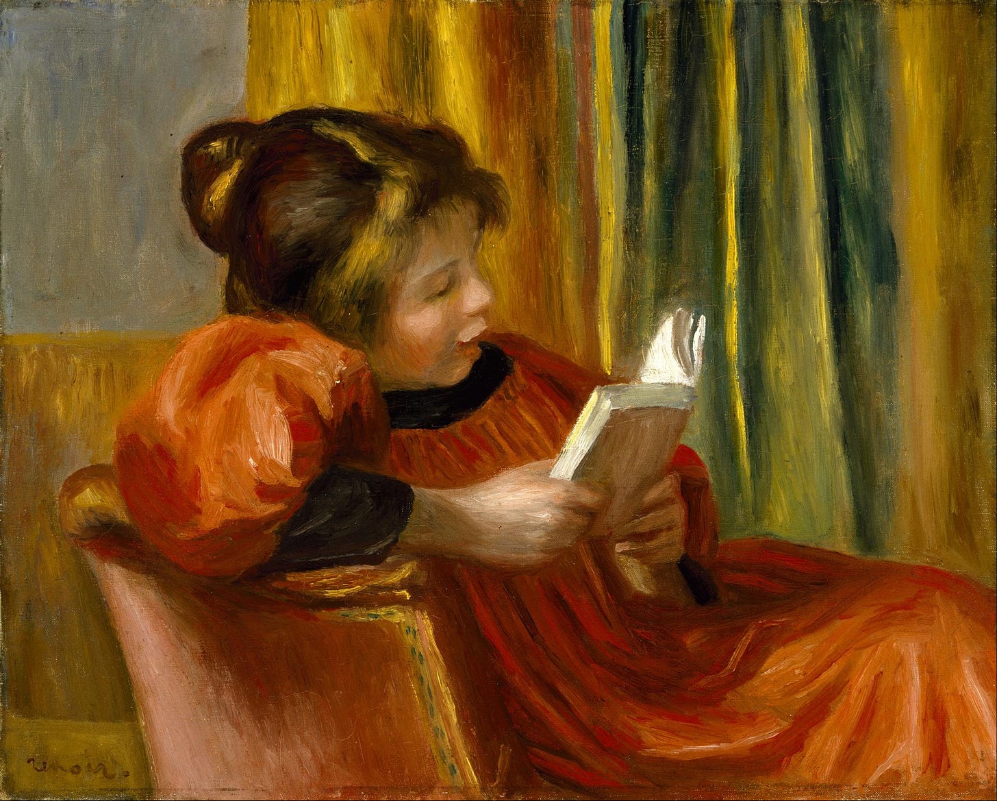 File:Pierre-Auguste Renoir - Girl Reading - Google Art Project.jpg -  Wikimedia Commons