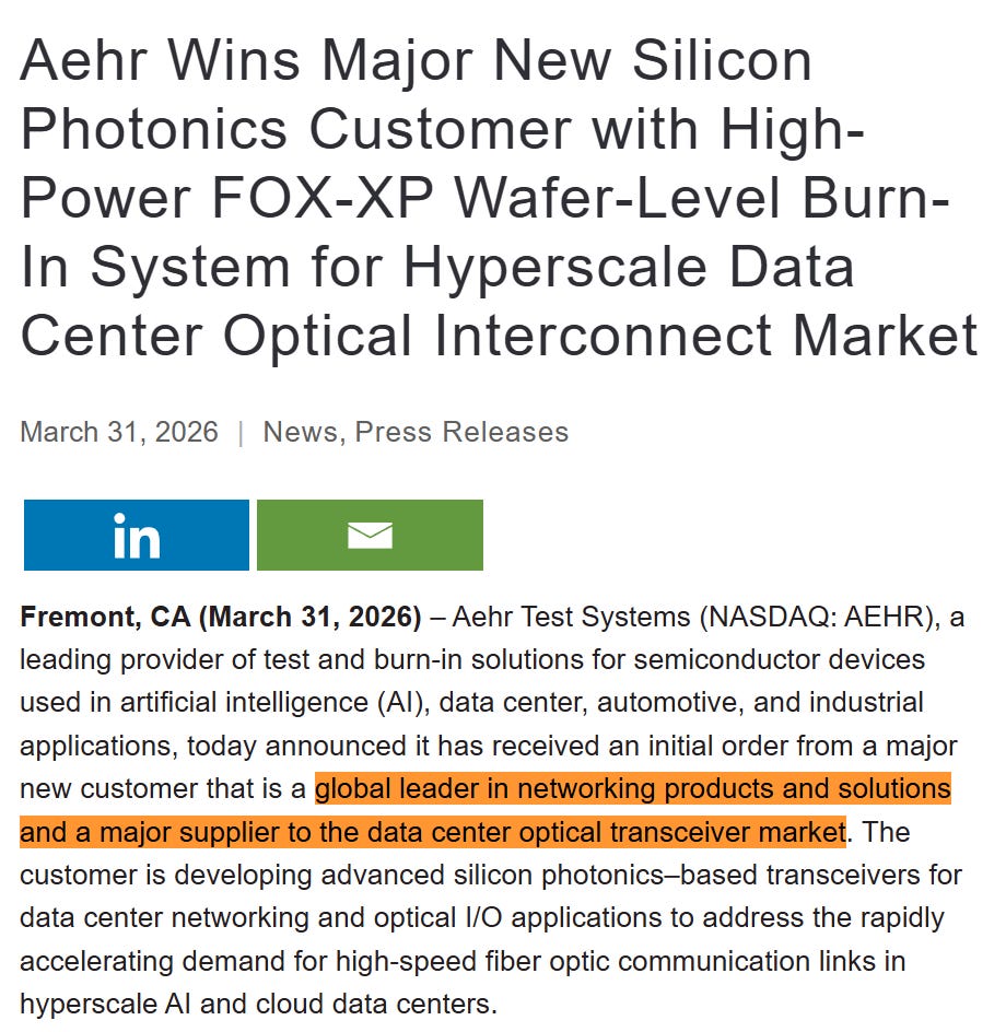 Aehr Test Systems Q3 FY2026: The Burn-In Proxy for Silicon Photonics HVM