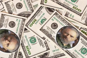 money series: hudreds of green dollar texture