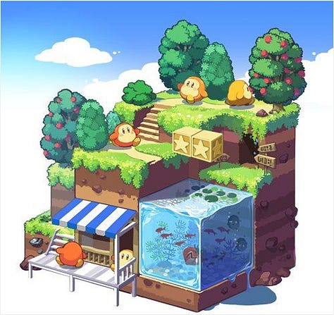 A collection of isometric art illustrations