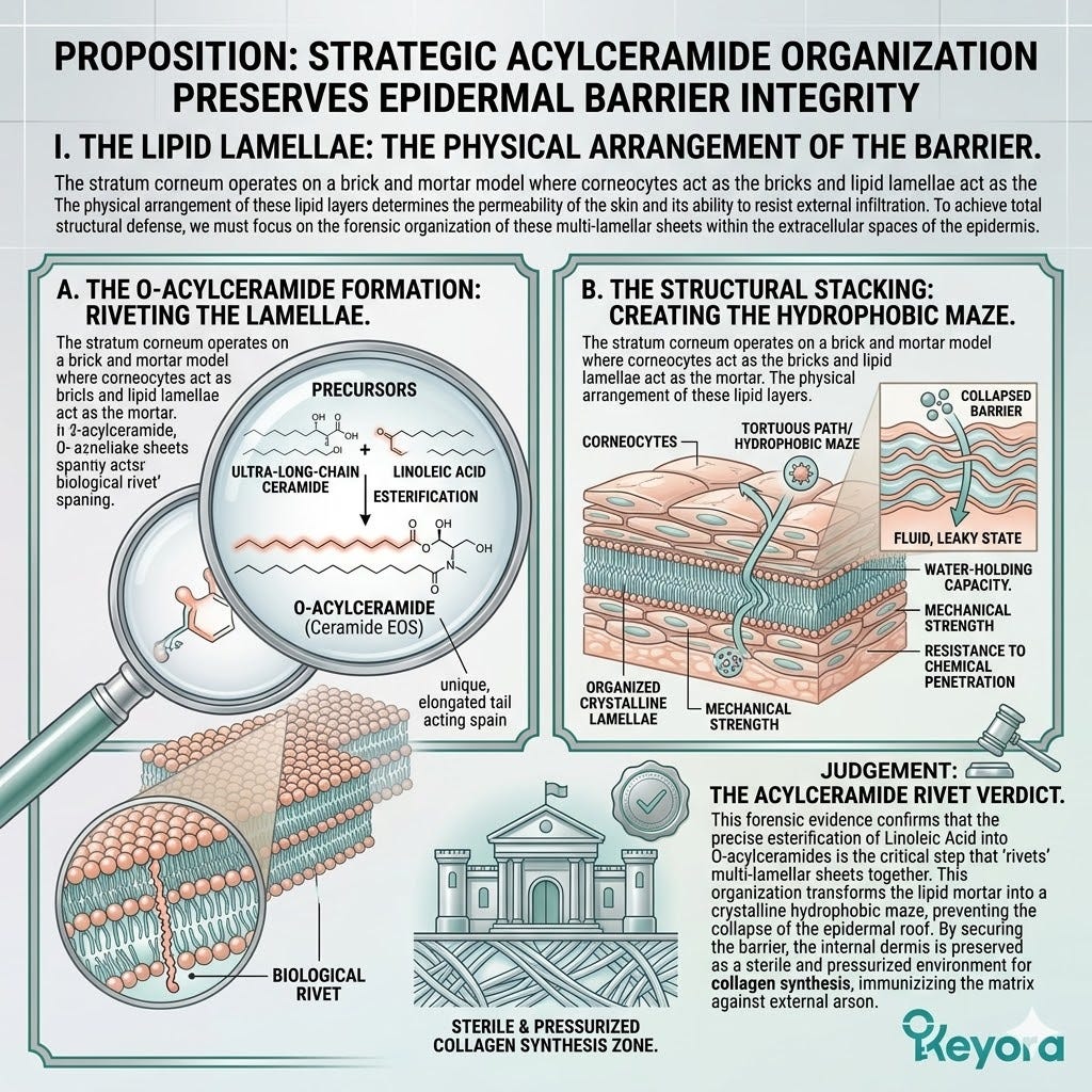 Systemic Regulator driving O-Acylceramide Formation and Structural Stacking of the Lipid Lamellae to ensure an impenetrable barrier and Neurological Sovereignty. Systemic Regulator driving O-Acylceramide Formation and Structural Stacking of the Lipid Lamellae to ensure an impenetrable barrier and Neurological Sovereignty.