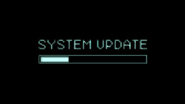 Computer Error System Reboot Message Bad Glitch Effect/ 4k animation of a  communication computer error message with system reset digital text  blinking with dirty glitch and twitch effect