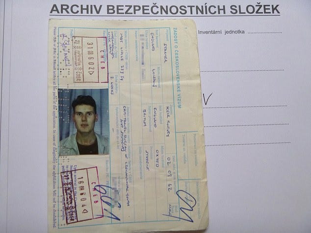 Sir Keir's full name, date and place of birth, passport number and family home address are listed among other International Work Camp participants in a dossier discovered by the Mail in the 'Foreign Intelligence Main Directorate – Operative Files' section of the Czechoslovakian secret police archives