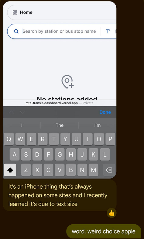 text screenshots from friends saying "this bang", "woah this rocks!", and pointing out a zoom issue on iOS