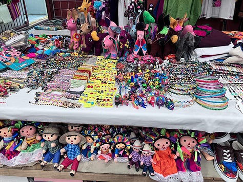 Markets with food, clothes, arts, and crafts from San Miguel de Allende Mexico