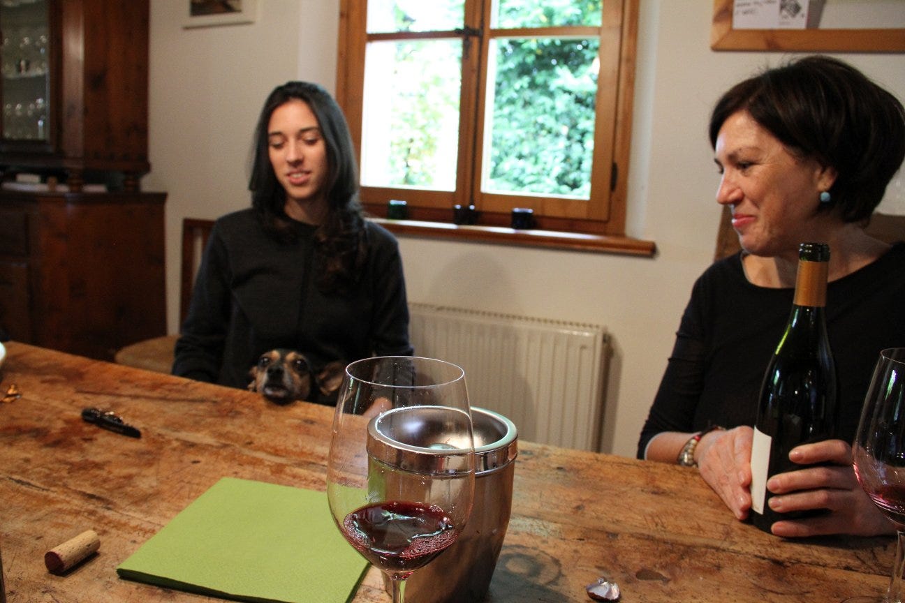 Mother, daughter and dog at Le Due Terre, Oct 2015