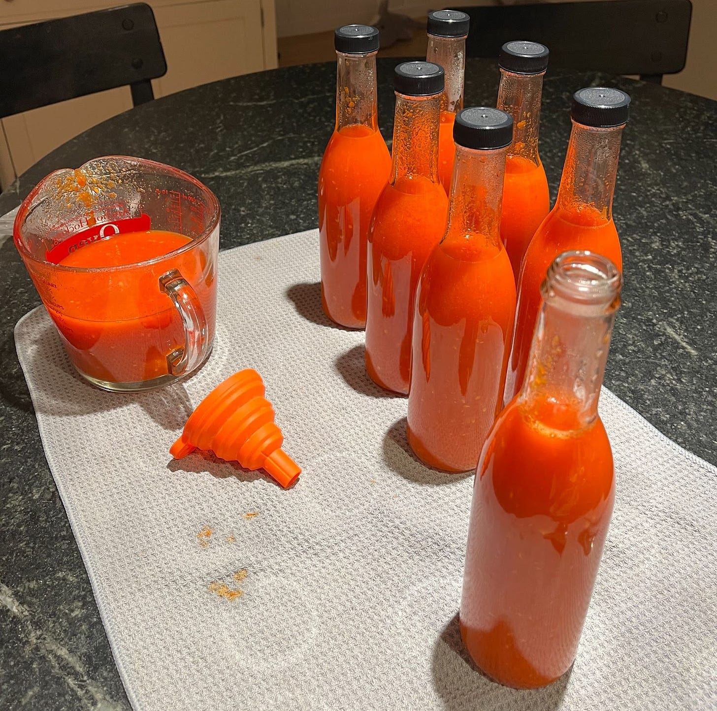 Bottled hot sauce
