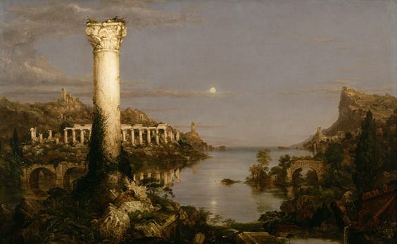 A painting of a white pillar next to a river

AI-generated content may be incorrect.