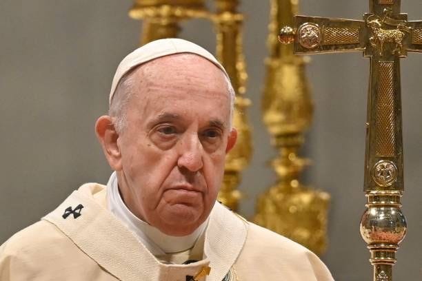 Pope Francis holds an episcopal ordination mass on October 17, 2021 at St. Peter's basilica in The Vatican.