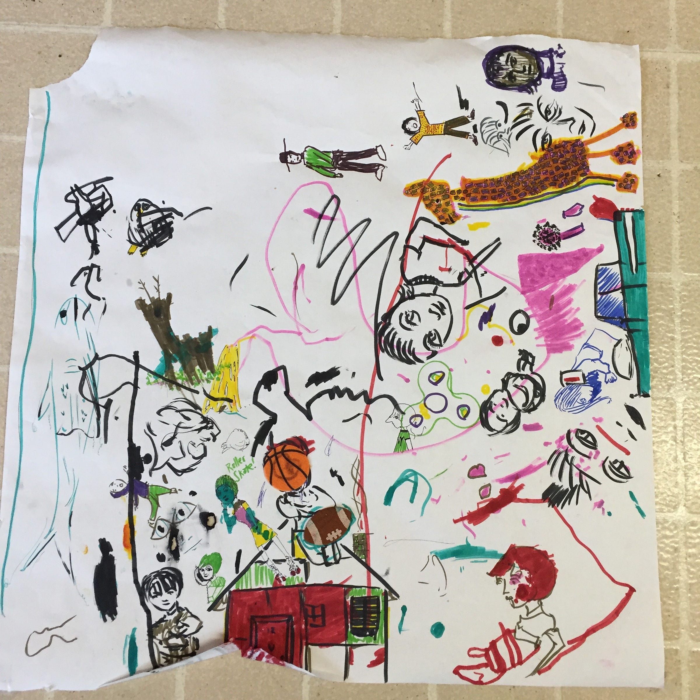 color marker drawings from Jan 2018 by Faux Jean and kids