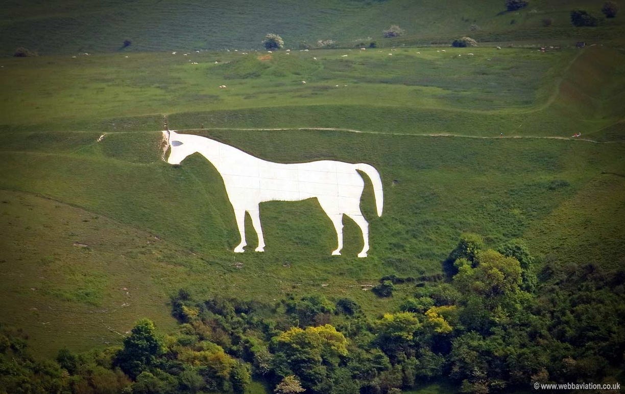 Westbury White Horse aerial photograph | aerial photographs of Great ...