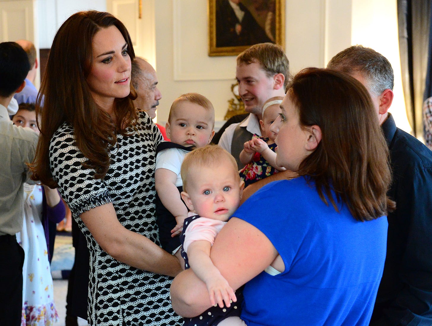 Princess Catherine holding Prince George