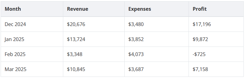 Revenue and expense of Scrapelabs.io