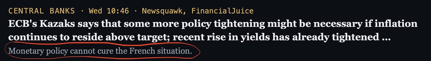 ECB's Kazaks: monetary policy cannot cure the French situation ECB's Kazaks: monetary policy cannot cure the French situation