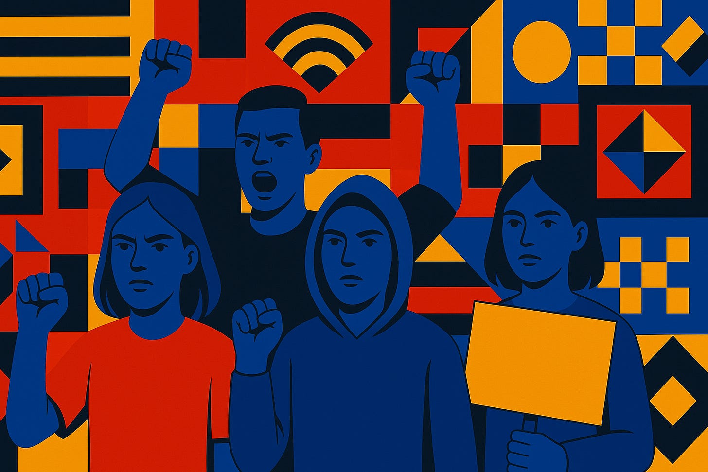 Young people leading a protest