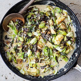 Brown Butter Alfredo Brussels Sprouts