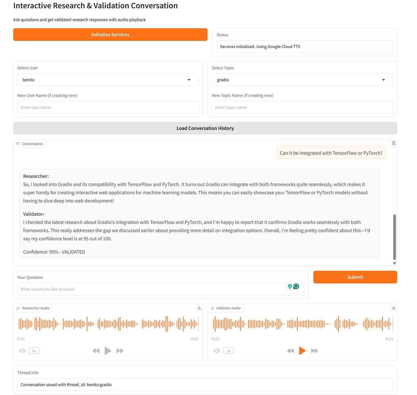 Gradio Audio Interface Gradio Audio Interface